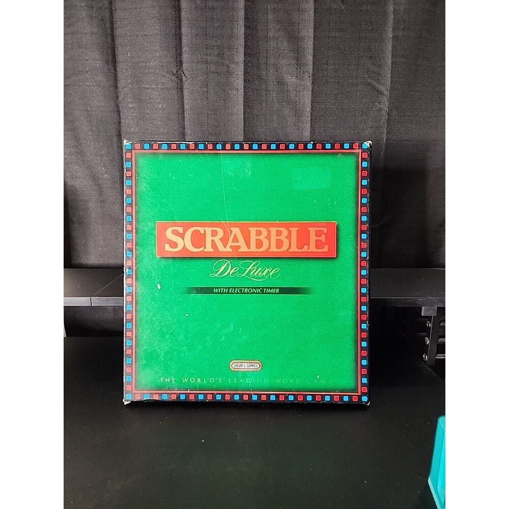 Vintage Spears Scrabble Deluxe Game With Turntable & Electronic Timer WORKS